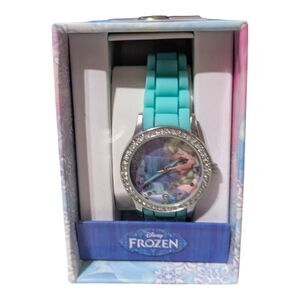 Disney Frozen Elsa Kids Watch Blue Silicone Band Olaf Gift Box New